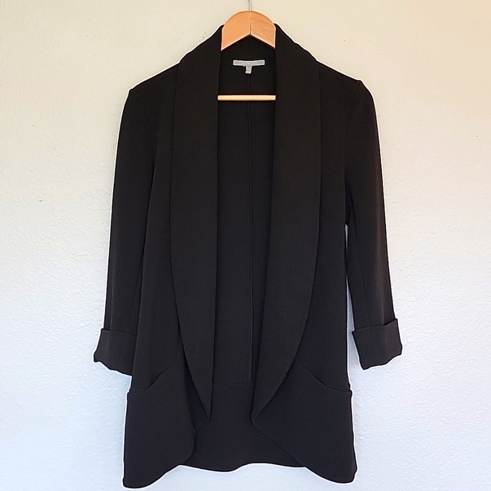 Black Melanie Open Front Blazer